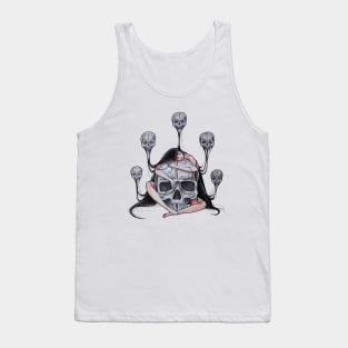 Skull girl white background Tank Top